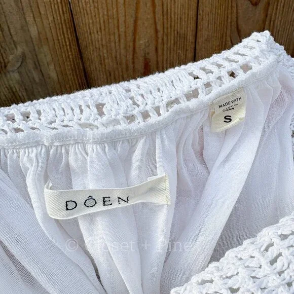 Doen Modeira Dress in Salt‎ White Size Small Crochet Maxi Midi Dress Boho - Picture 4 of 16